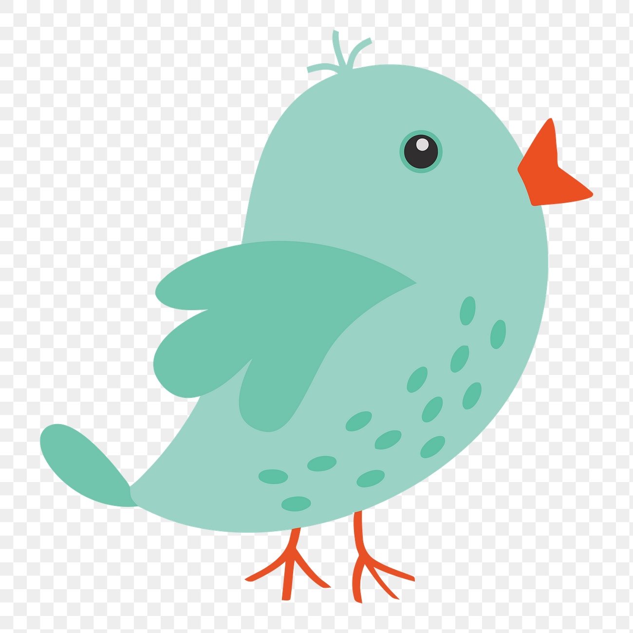 Green bird png clipart illustration, | Free PNG - rawpixel