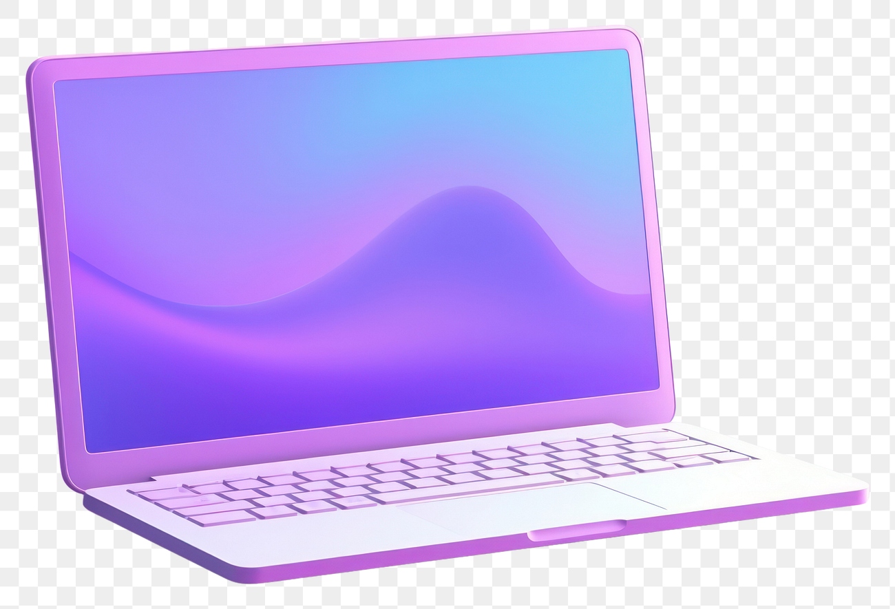 Png Laptop Computer Purple Screen. 