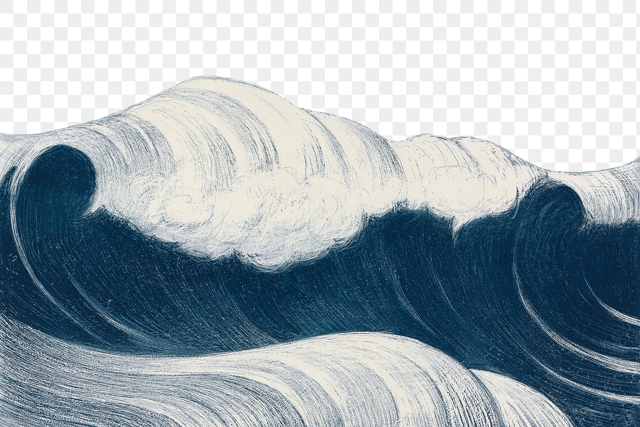 PNG Vintage ocean wave, nature | Premium PNG - rawpixel