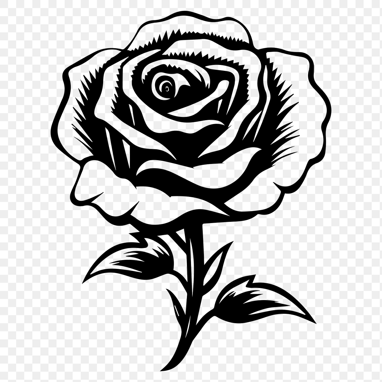 Rose png flat old school | Premium PNG - rawpixel