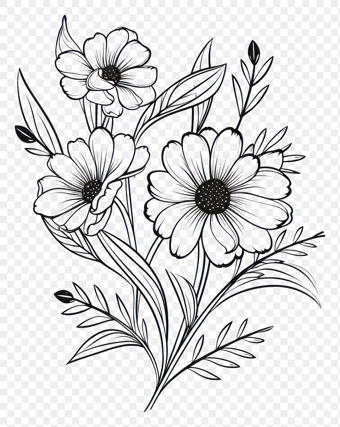 PNG Floral plant pattern drawing | Premium PNG - rawpixel