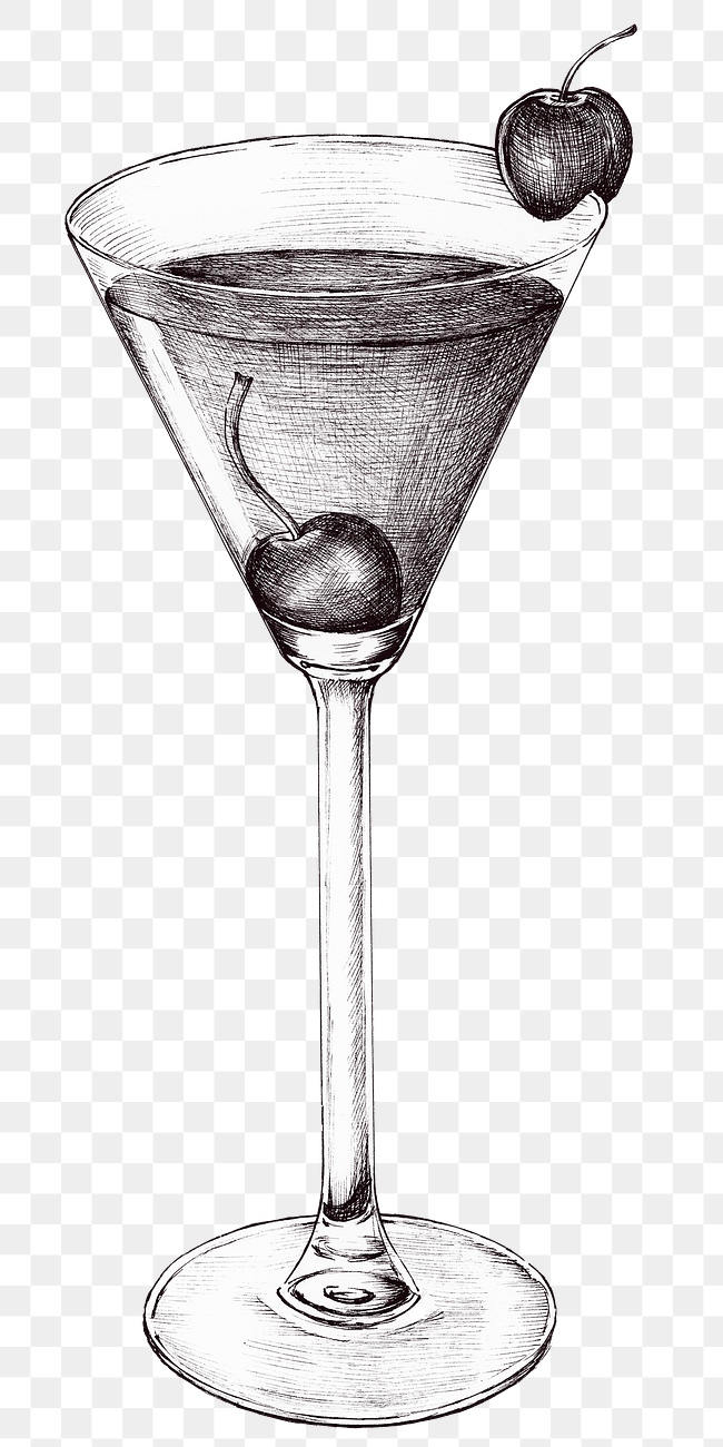 Black and white cocktail png transparent