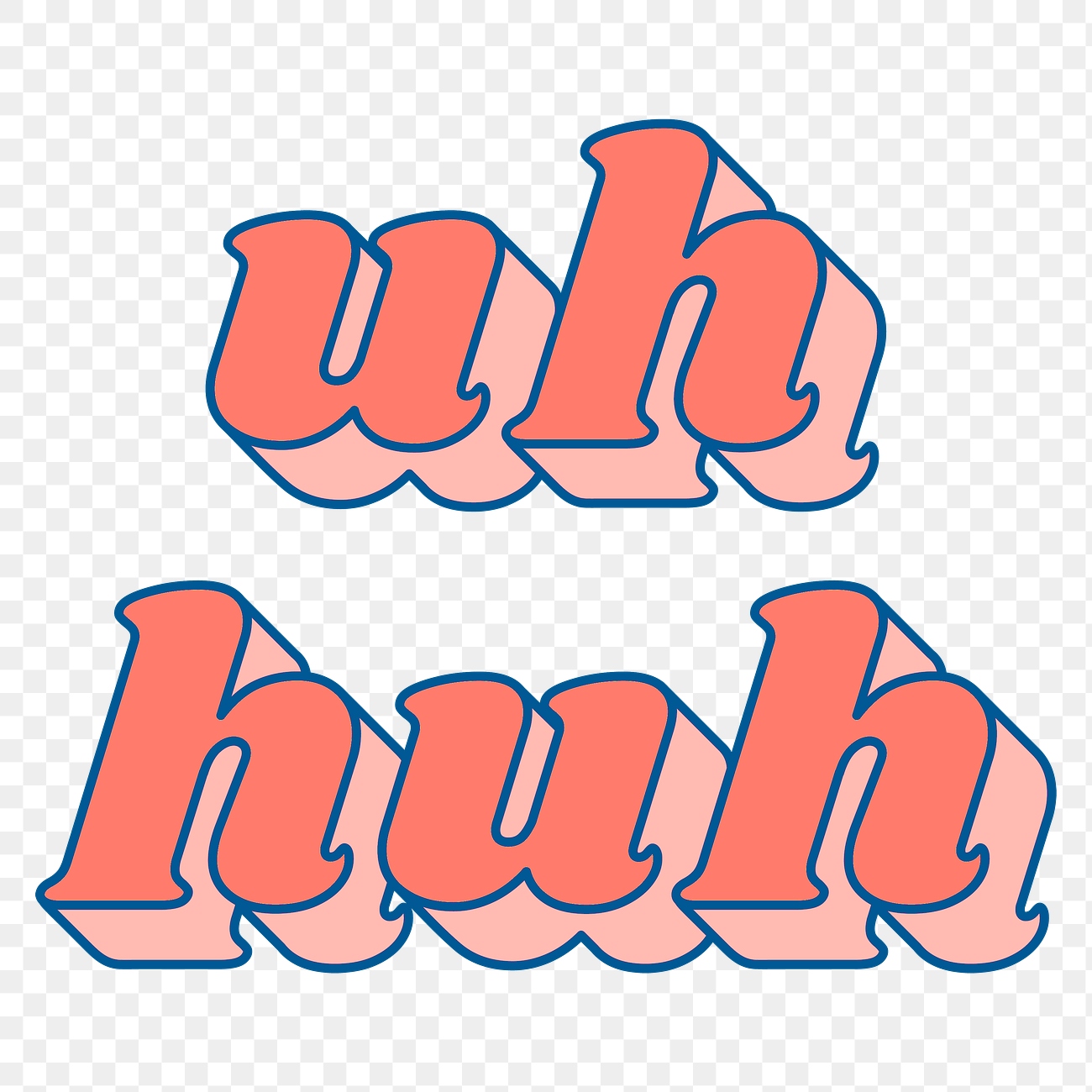 Uh huh word png retro | Free PNG Sticker - rawpixel