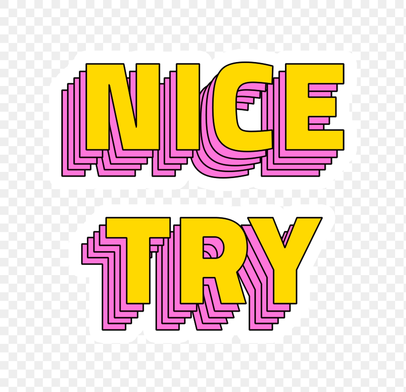 Png sticker nice try retro Free PNG Sticker rawpixel