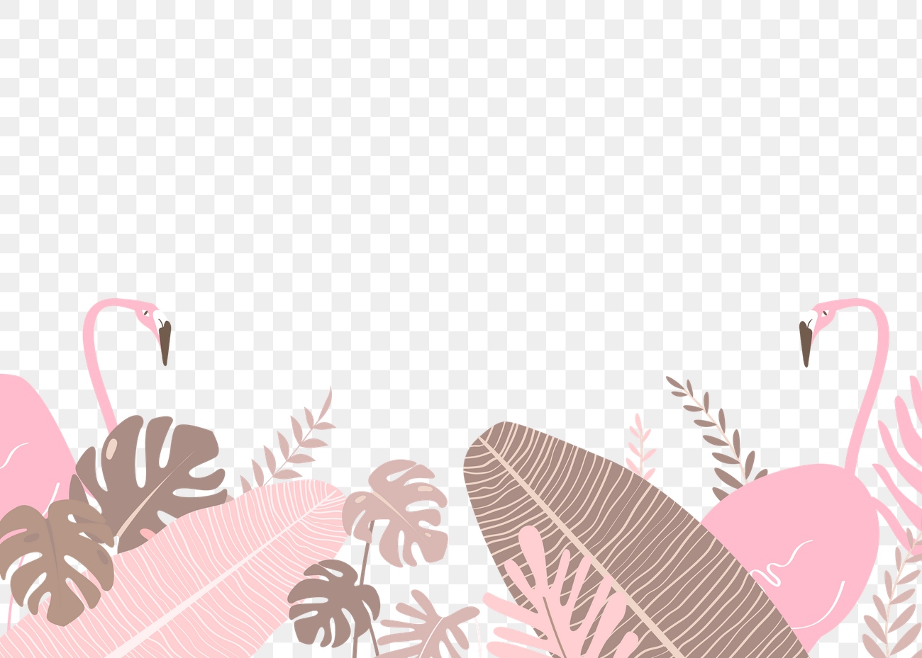 Flamingos botanical png clip art, | Premium PNG - rawpixel