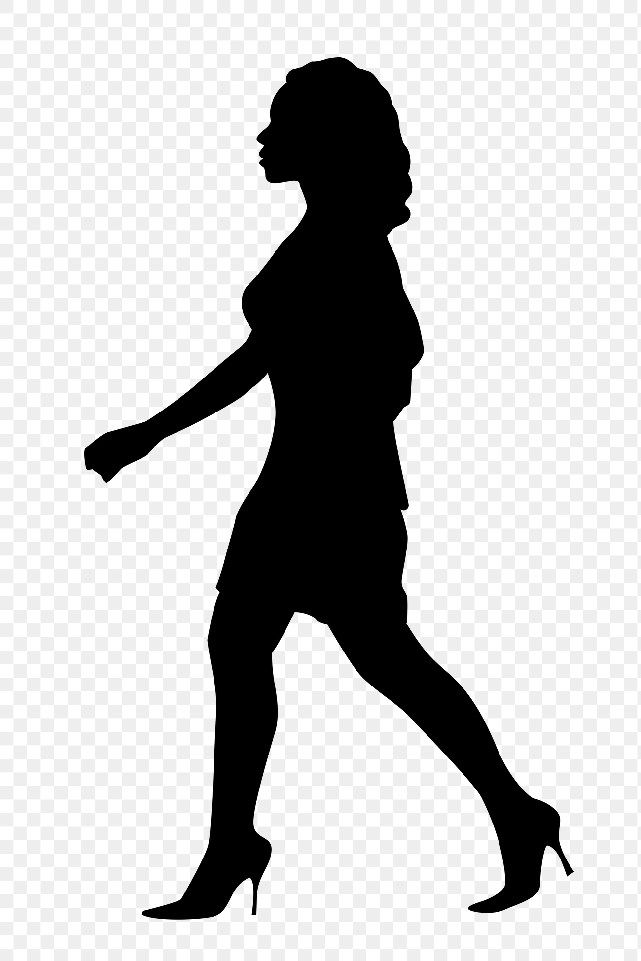 Businesswoman png silhouette, walking in heels | Free PNG - rawpixel