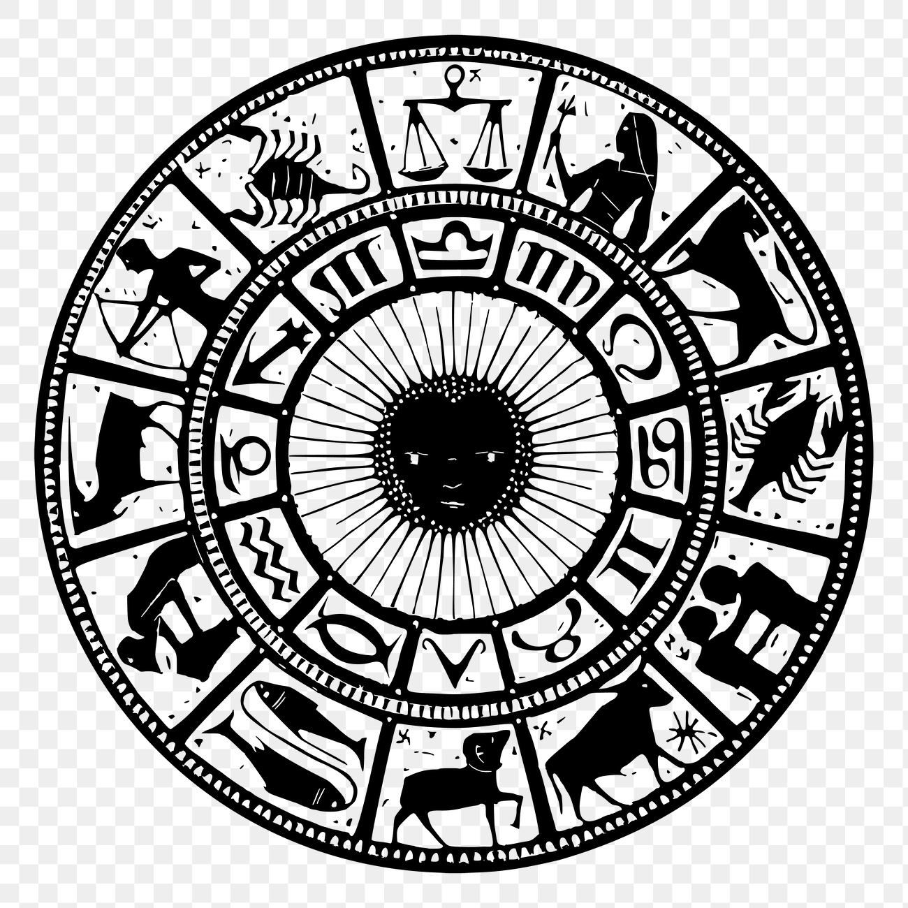 Zodiac wheel png sticker, horoscope | Free PNG - rawpixel