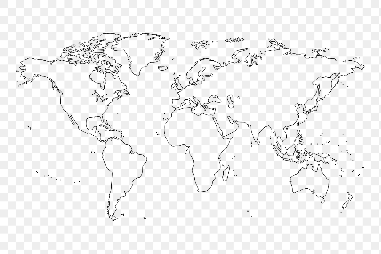 Карта земли черно белая