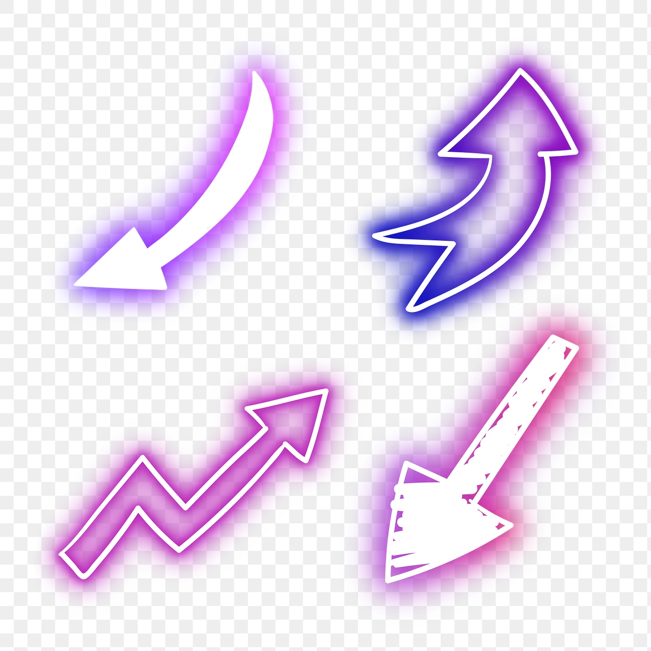 Neon Arrows Sign Set Design Premium Png Rawpixel