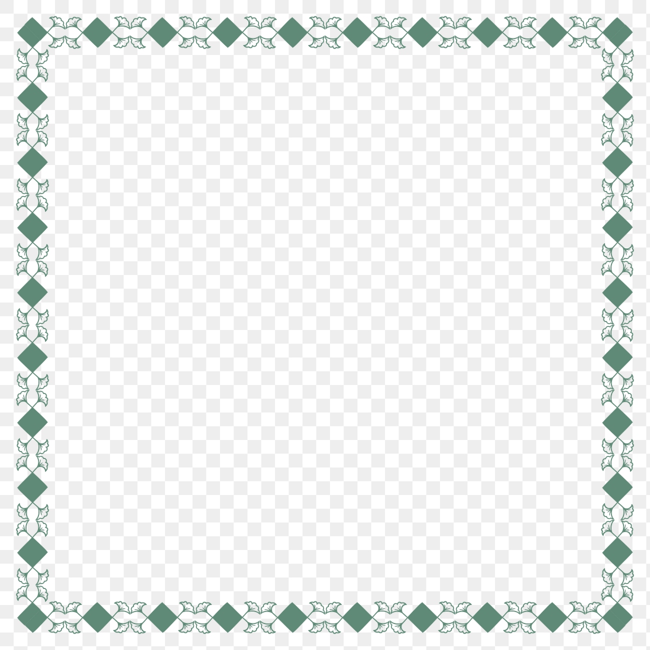 Squared green leafy frame design | Premium PNG - rawpixel