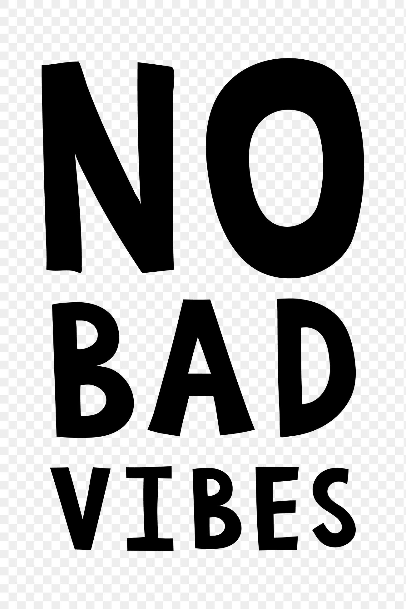 Black no bad vibes doodle | Free PNG Sticker - rawpixel