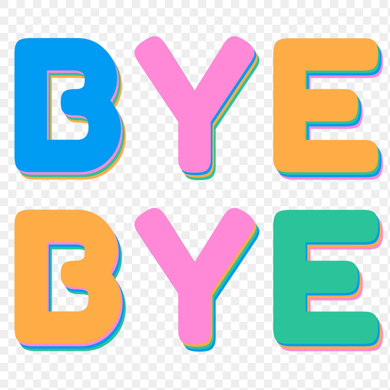 Bye bye letter pastel colored | Free PNG Sticker - rawpixel