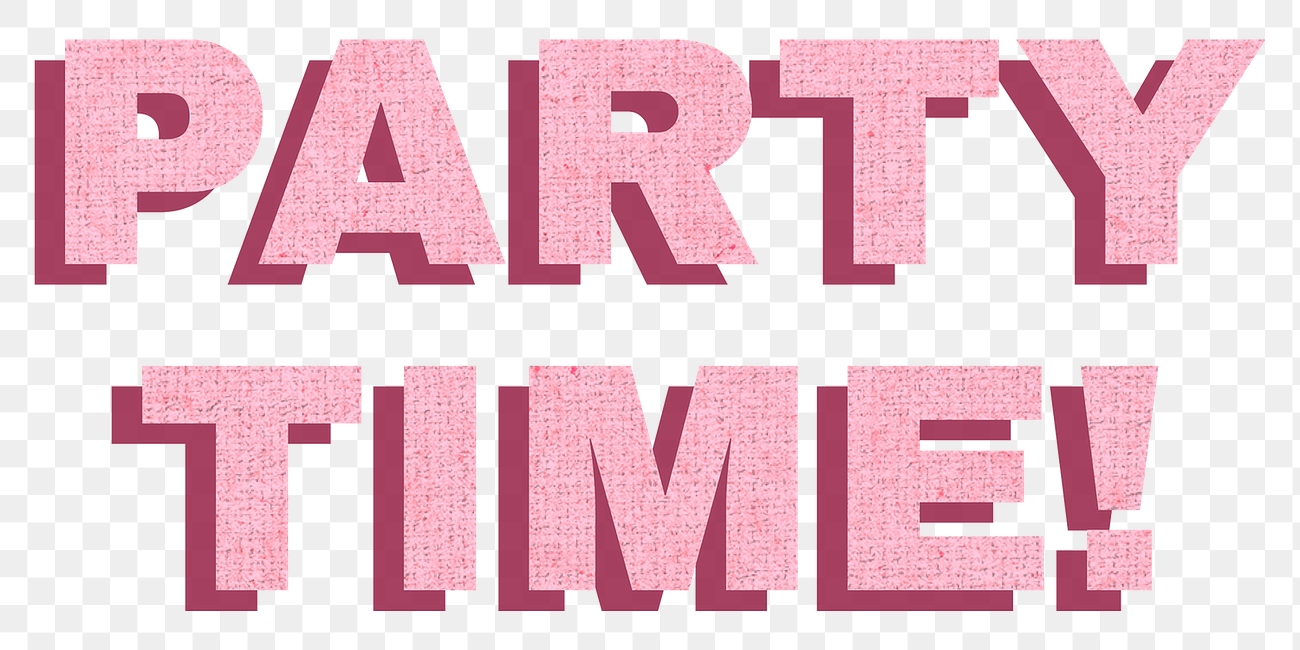 Pink party time png font | Free PNG Sticker - rawpixel