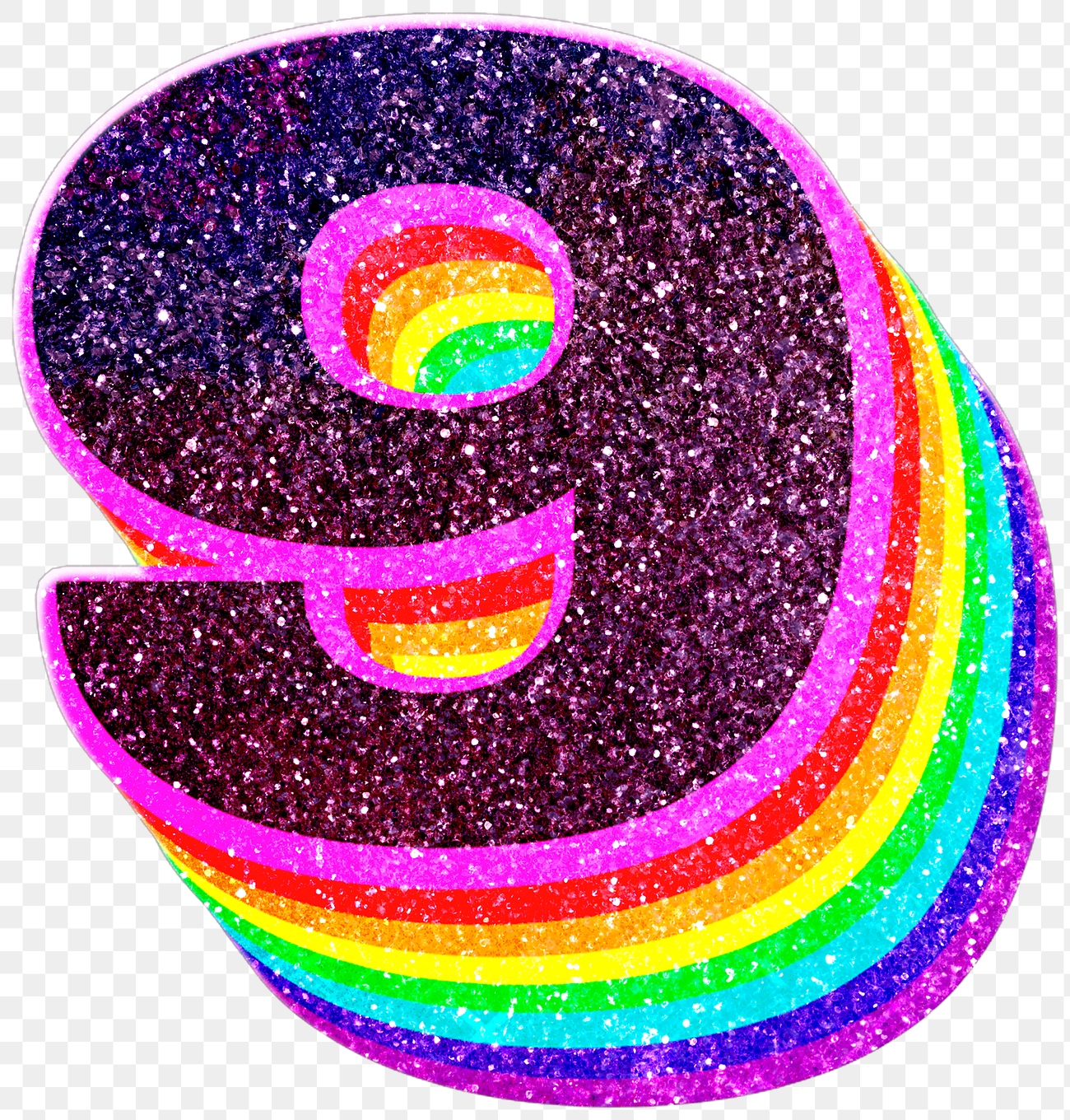 Png number 9 rainbow 3d | Premium PNG Sticker - rawpixel