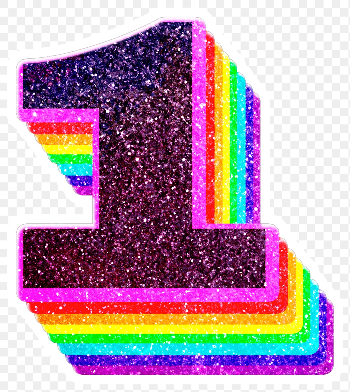 Png number 1 rainbow 3d | Premium PNG Sticker - rawpixel