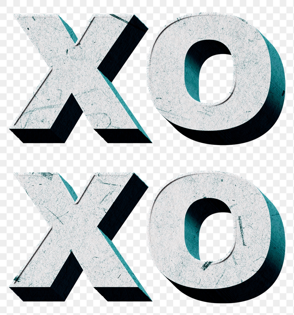 Xoxo green png 3D trendy | Free PNG - rawpixel