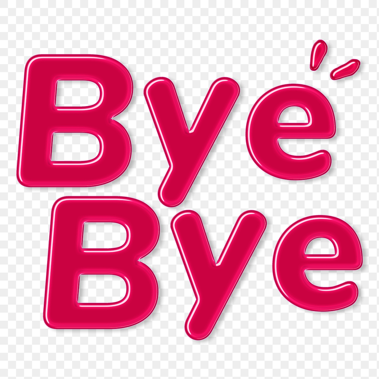 Jelly glossy bold bye bye | Free PNG Sticker - rawpixel