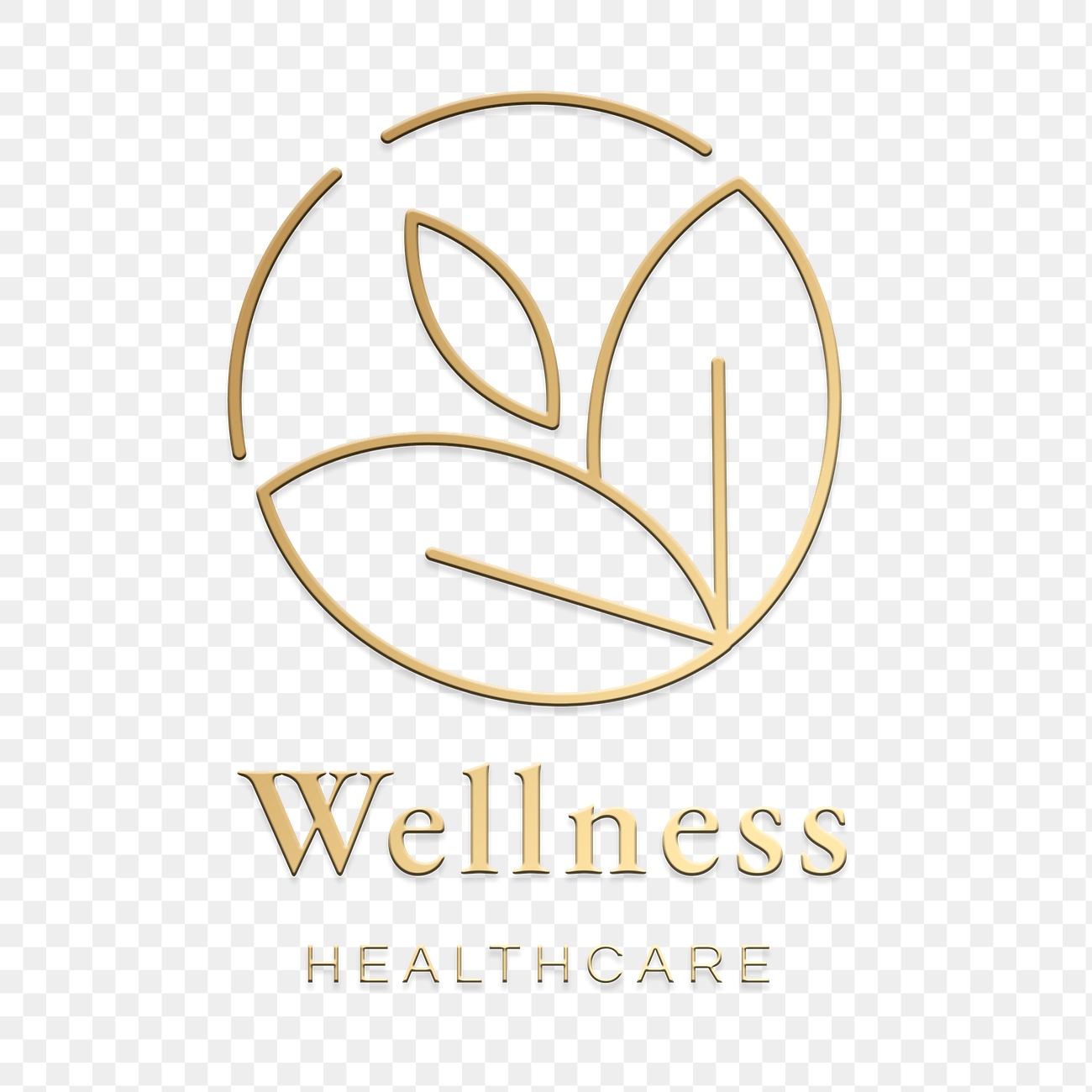 Logo png in gold for health Free PNG Sticker rawpixel