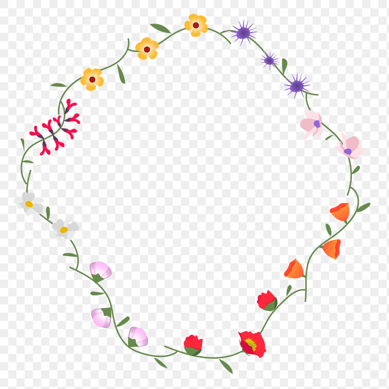 Png frame with wildflower border | Premium PNG - rawpixel