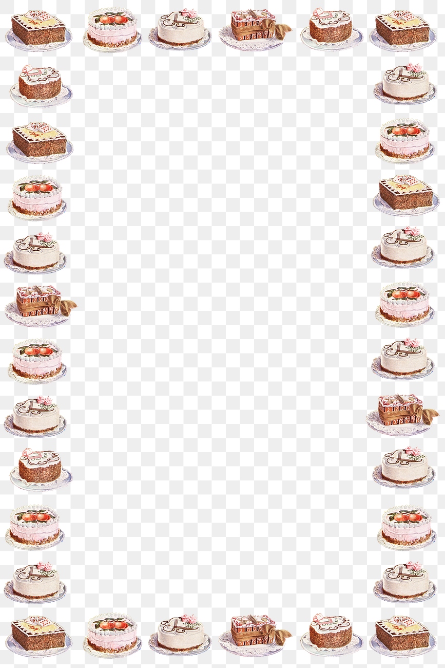 Fancy cakes frame design element | Free PNG - rawpixel