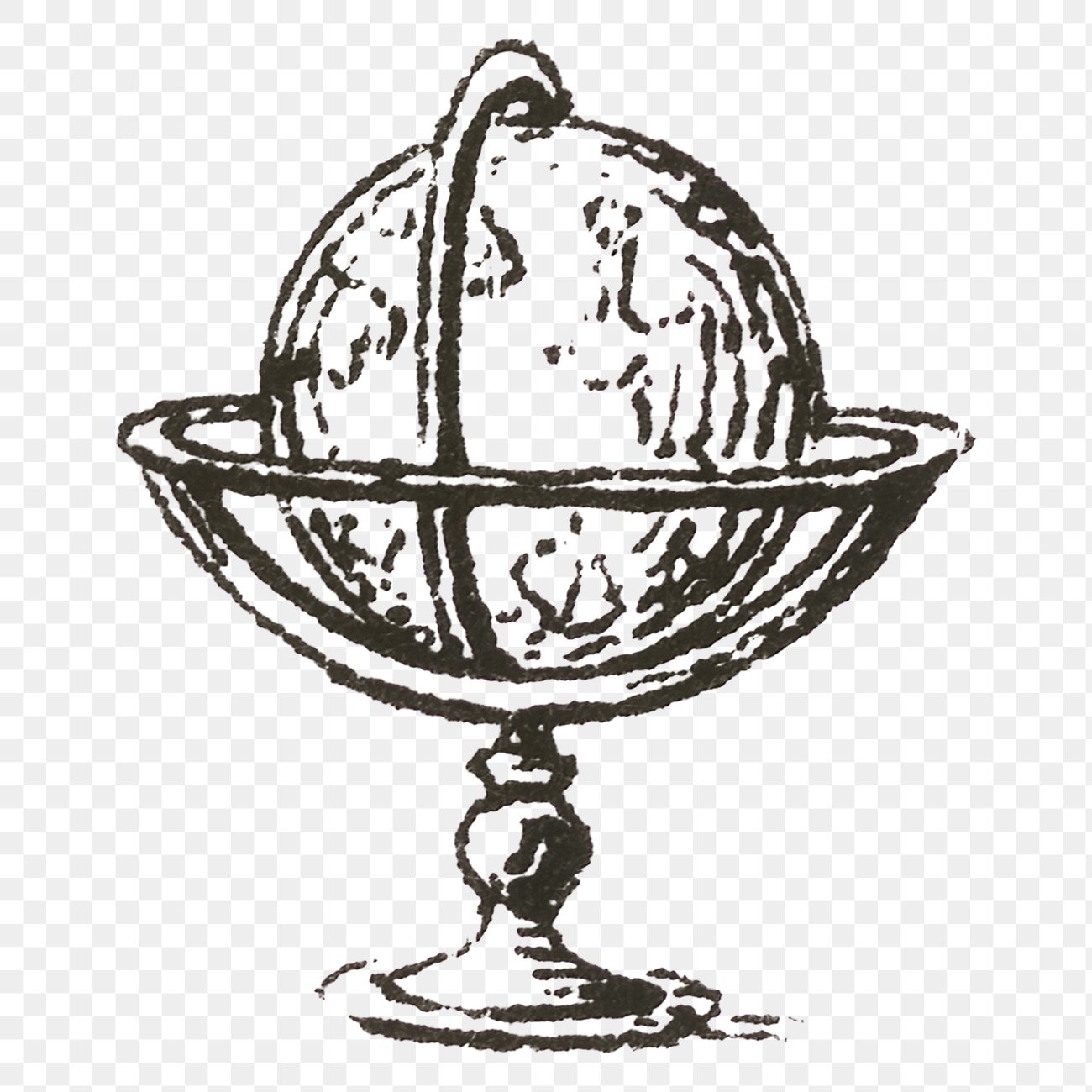 Vintage Png Globe Engraving Hand Premium Png Sticker Rawpixel