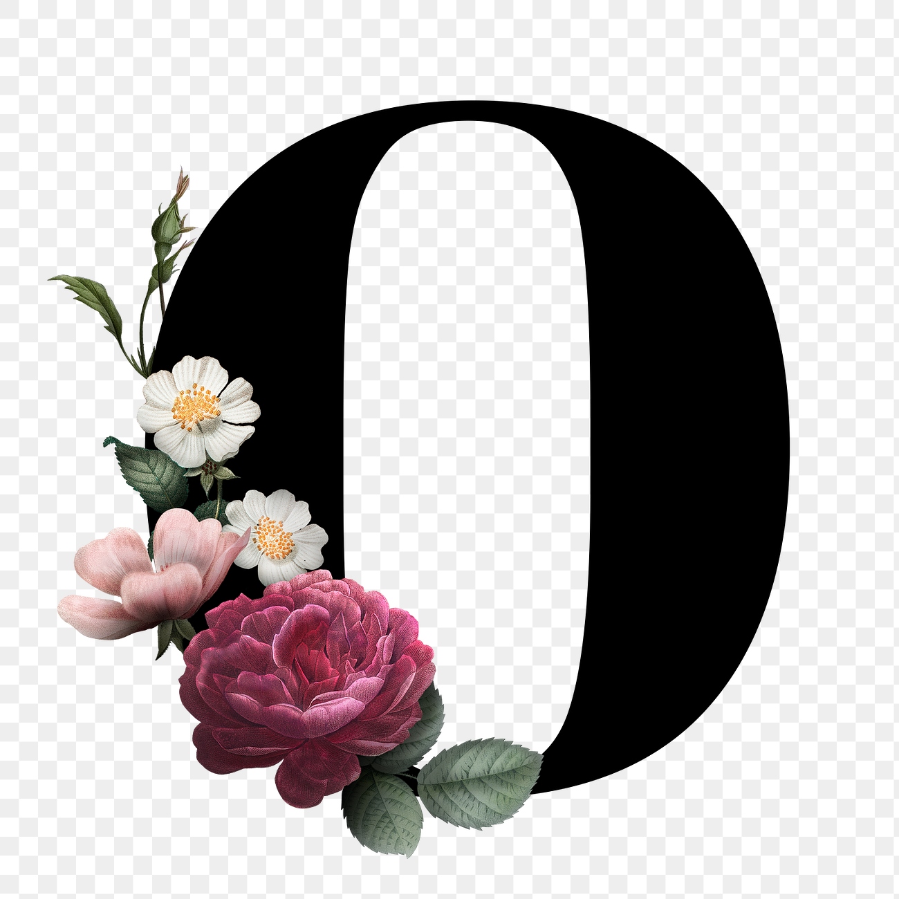 Classic and elegant floral alphabet | Premium PNG Sticker - rawpixel