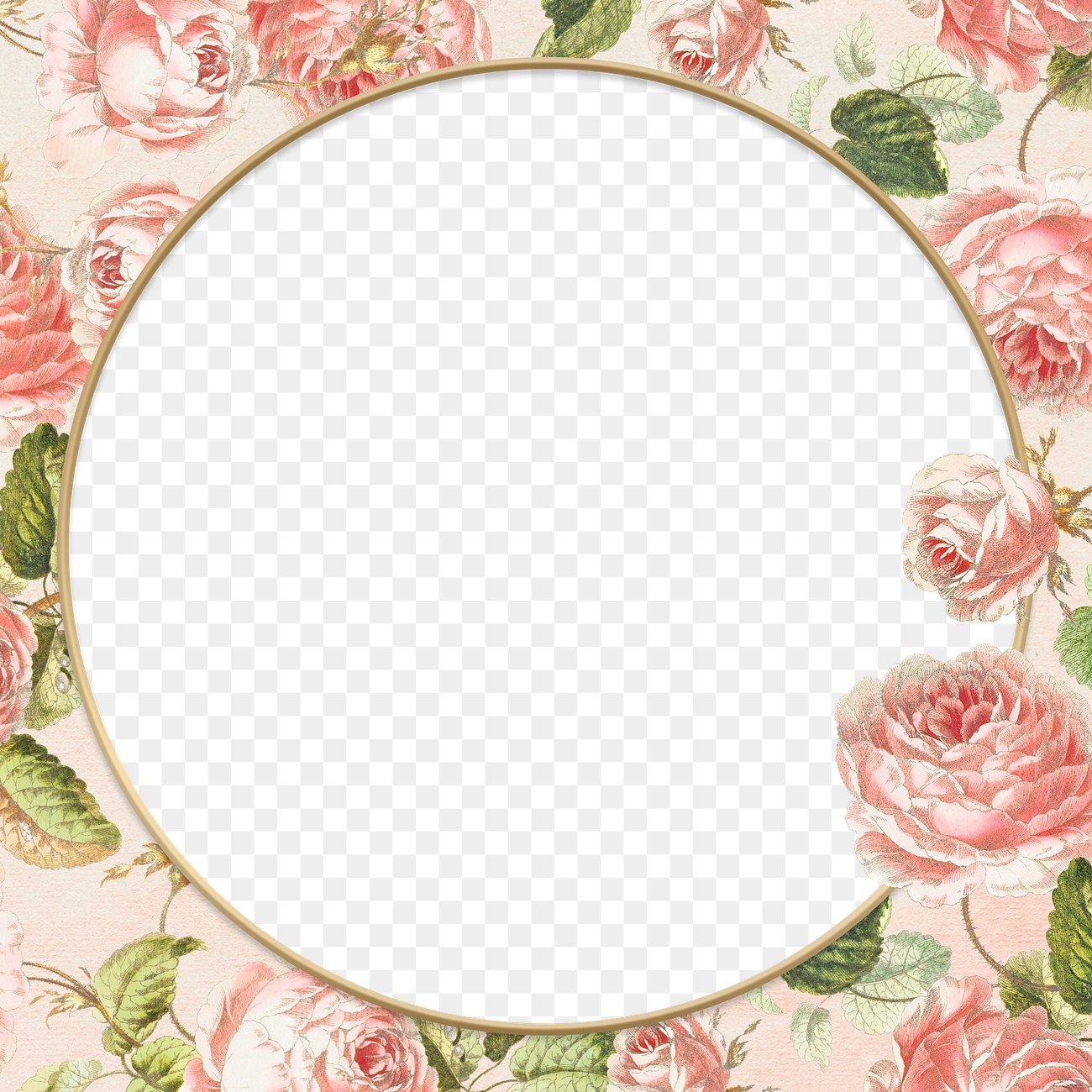 Vintage pink rose flower frame | Premium PNG - rawpixel