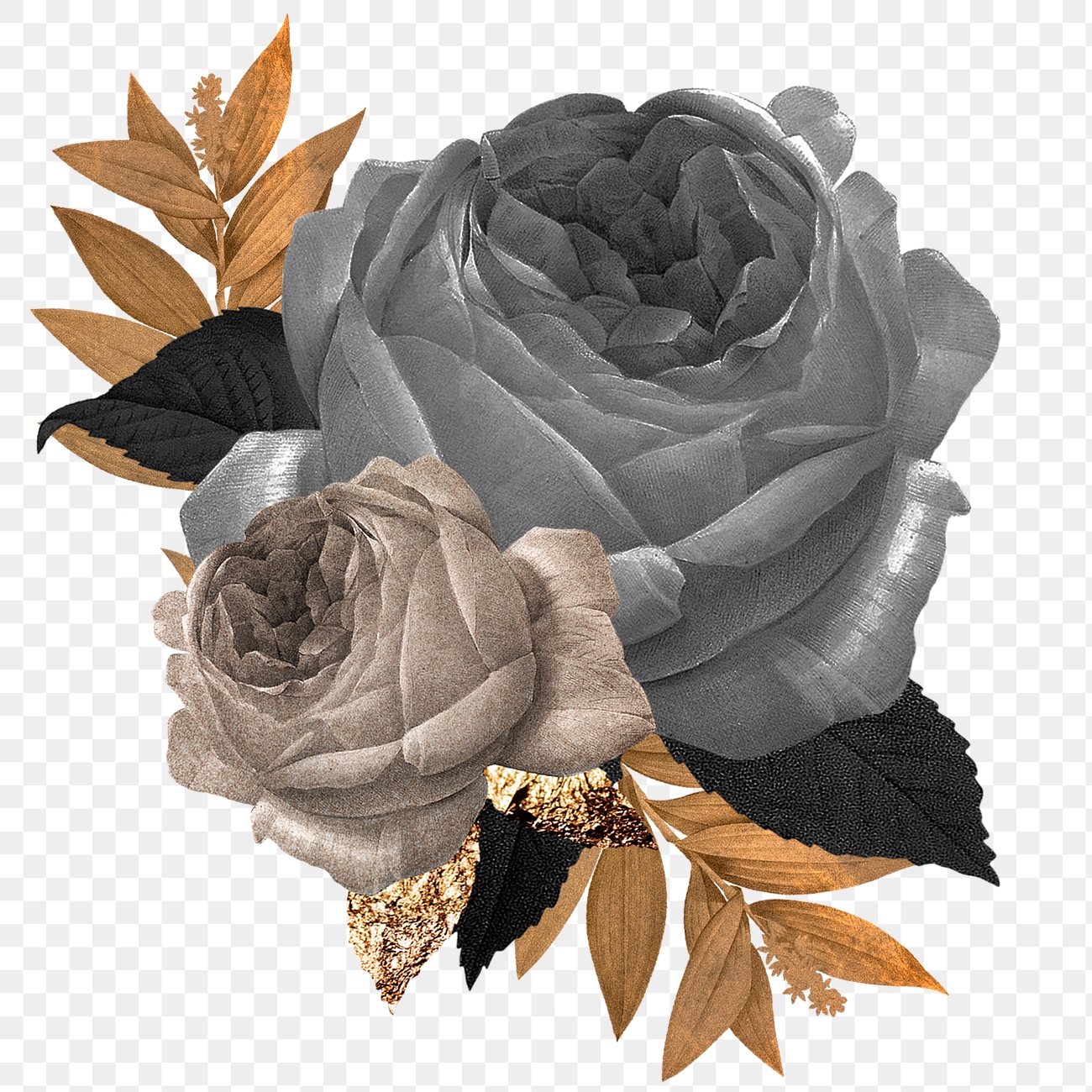 Png Rose Aesthetic Sticker, Black 