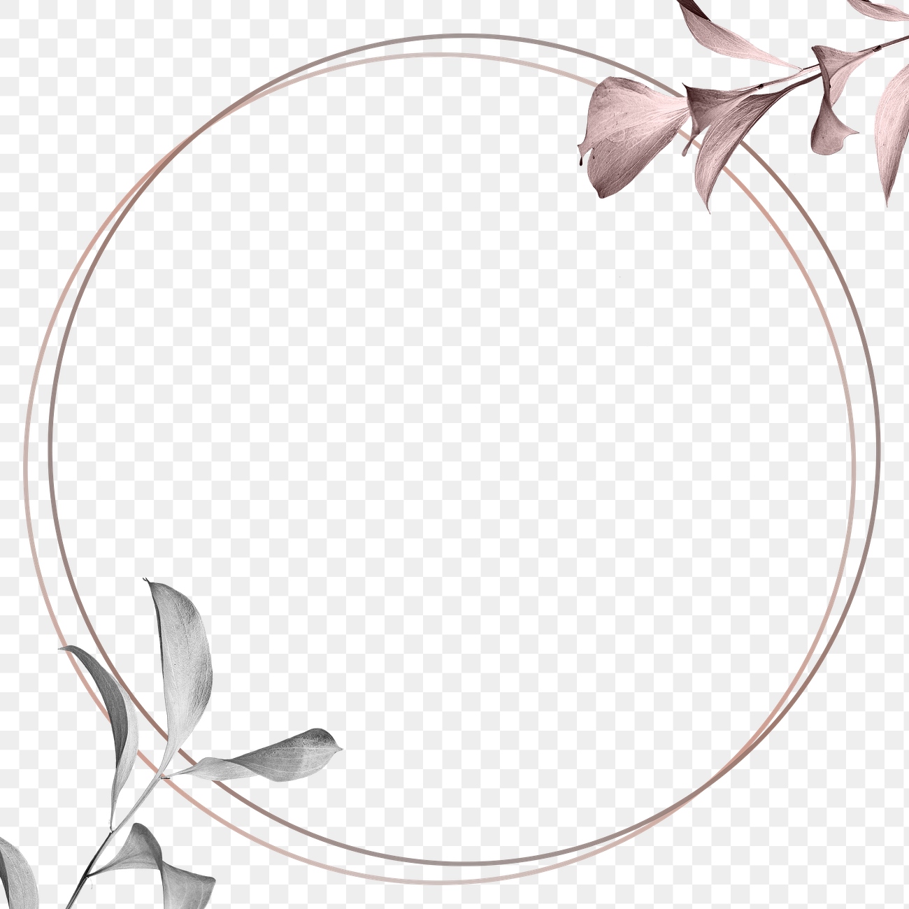 Round copper frame foliage pattern | Premium PNG - rawpixel