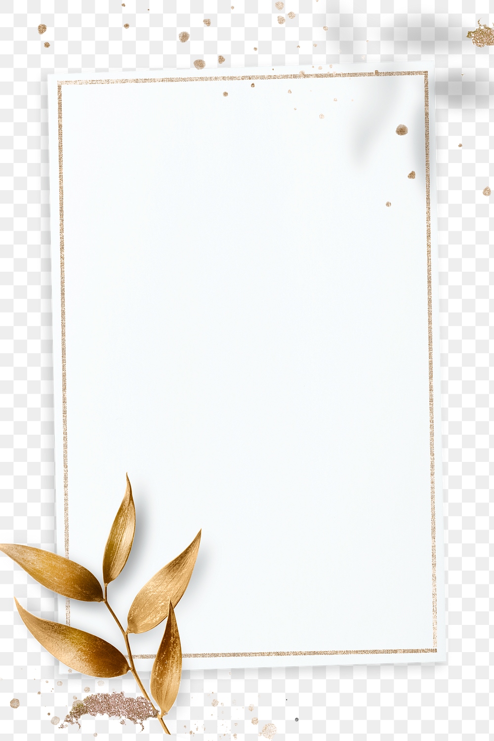 Golden olive leaves with rectangle | Premium PNG - rawpixel