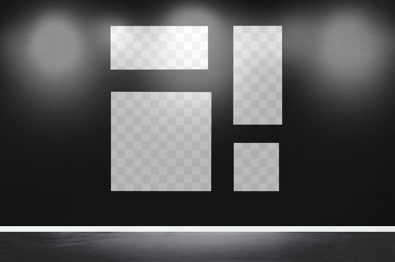 Black picture frame mockups hanging Free PNG rawpixel