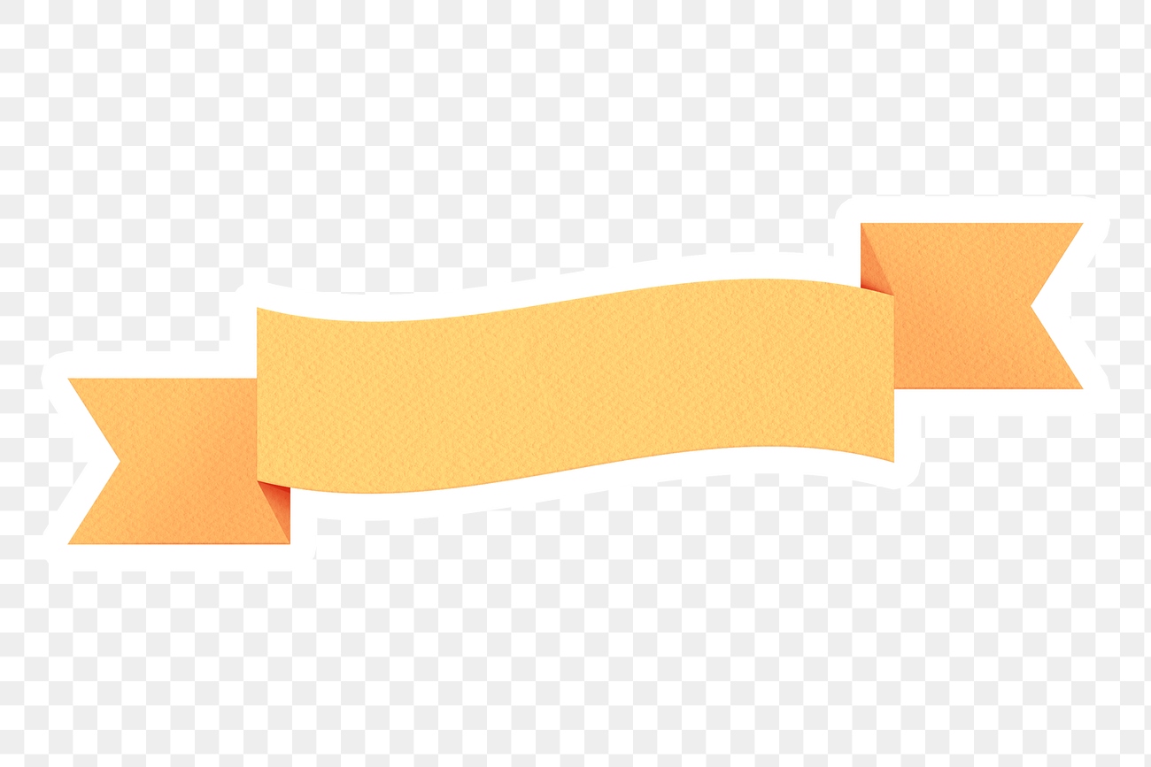 Yellow paper ribbon banner design | Free PNG Sticker - rawpixel