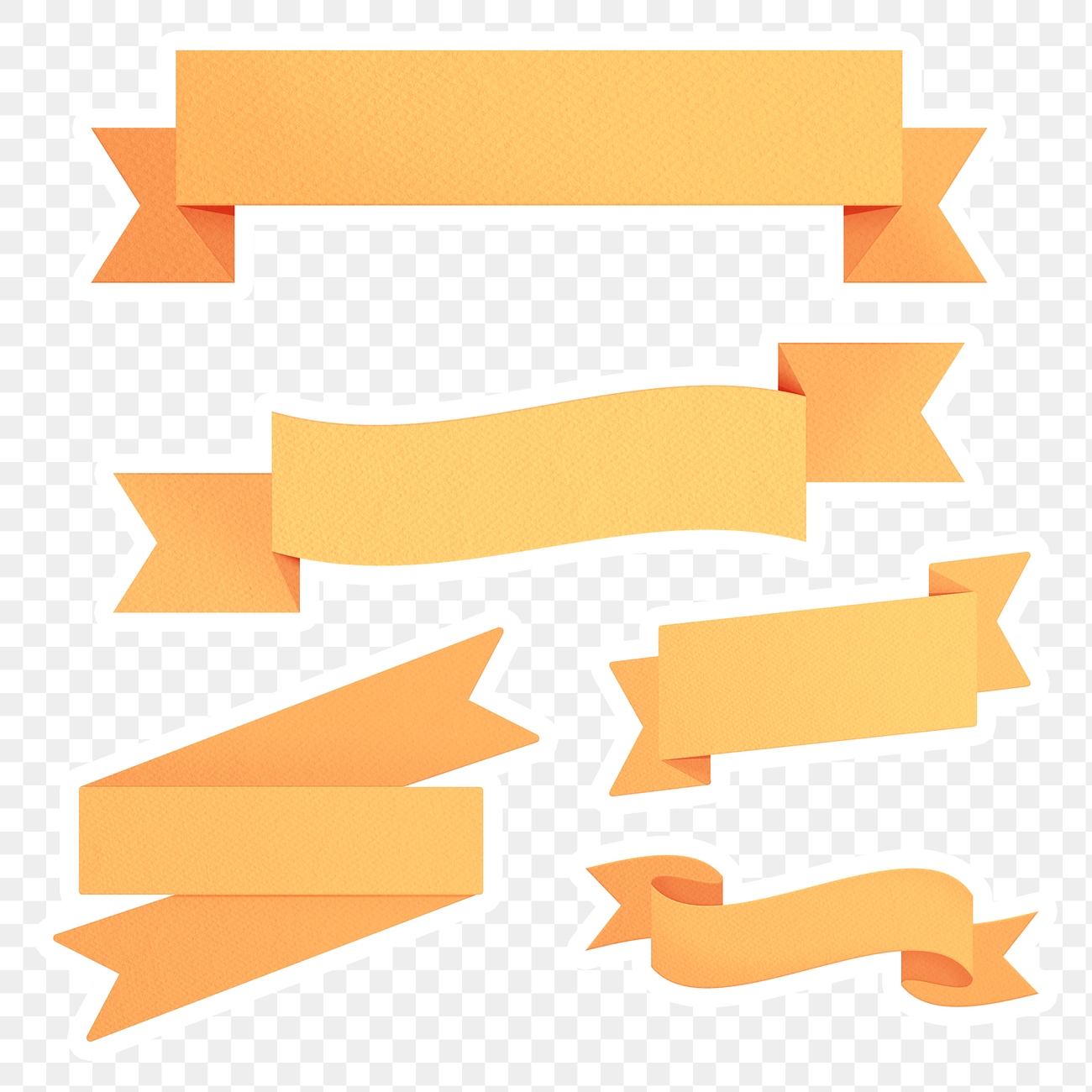 Marigold Yellow Ribbon Banner Sticker 