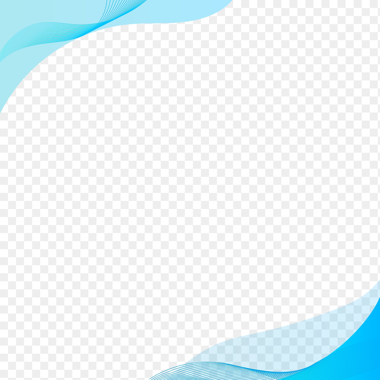 Cerulean blue curve frame template | Premium PNG - rawpixel