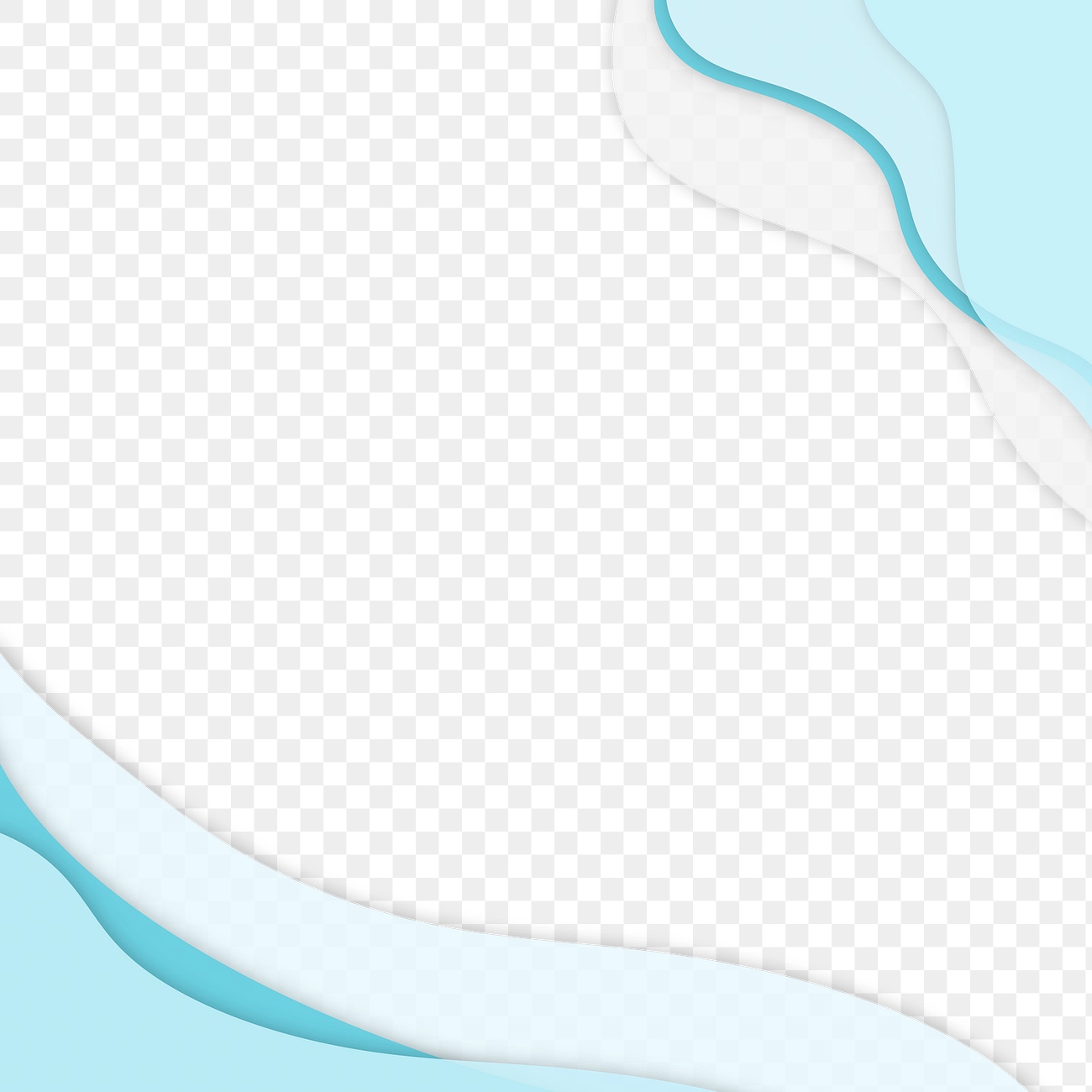 Blue curve frame template design | Premium PNG - rawpixel