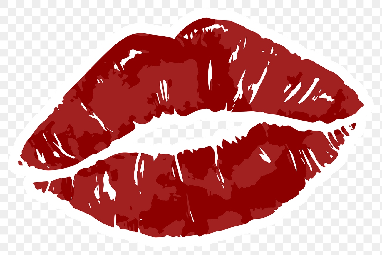 Vectorized red lips sticker white | Premium PNG Sticker - rawpixel