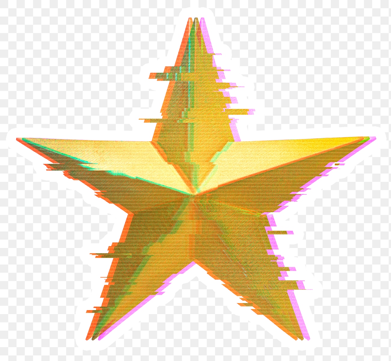 Golden Star Glitch Effect Sticker Premium Png Sticker Rawpixel