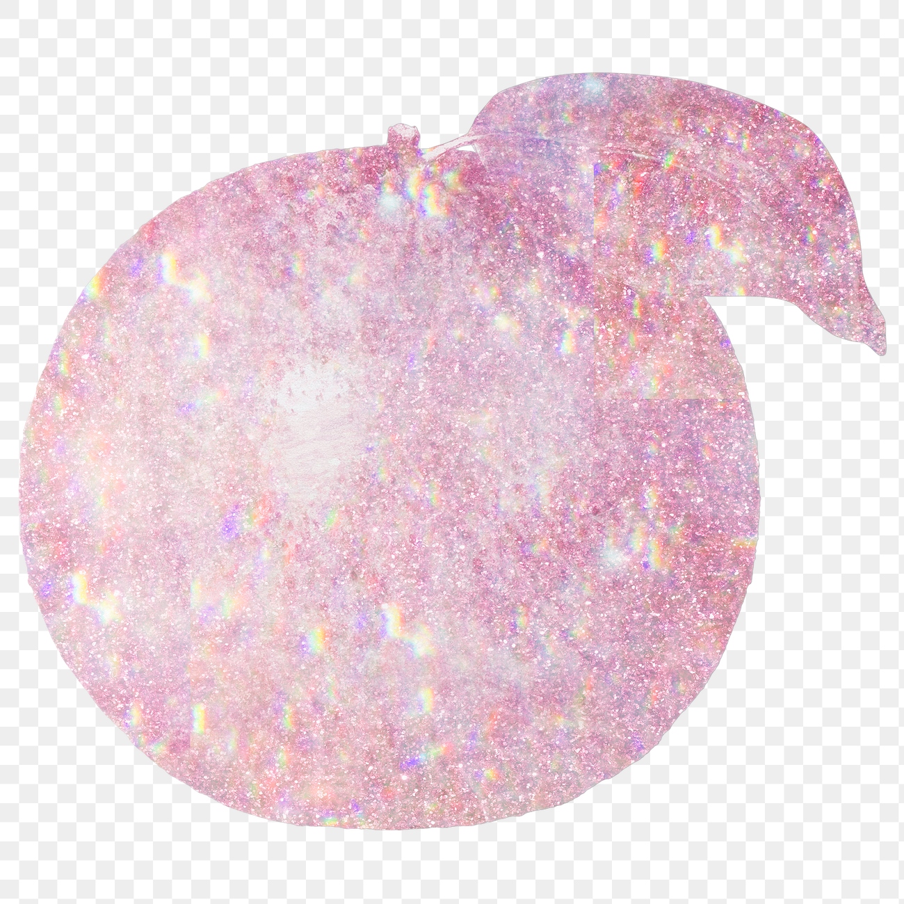 Pink holographic orange sticker design Free PNG Sticker rawpixel