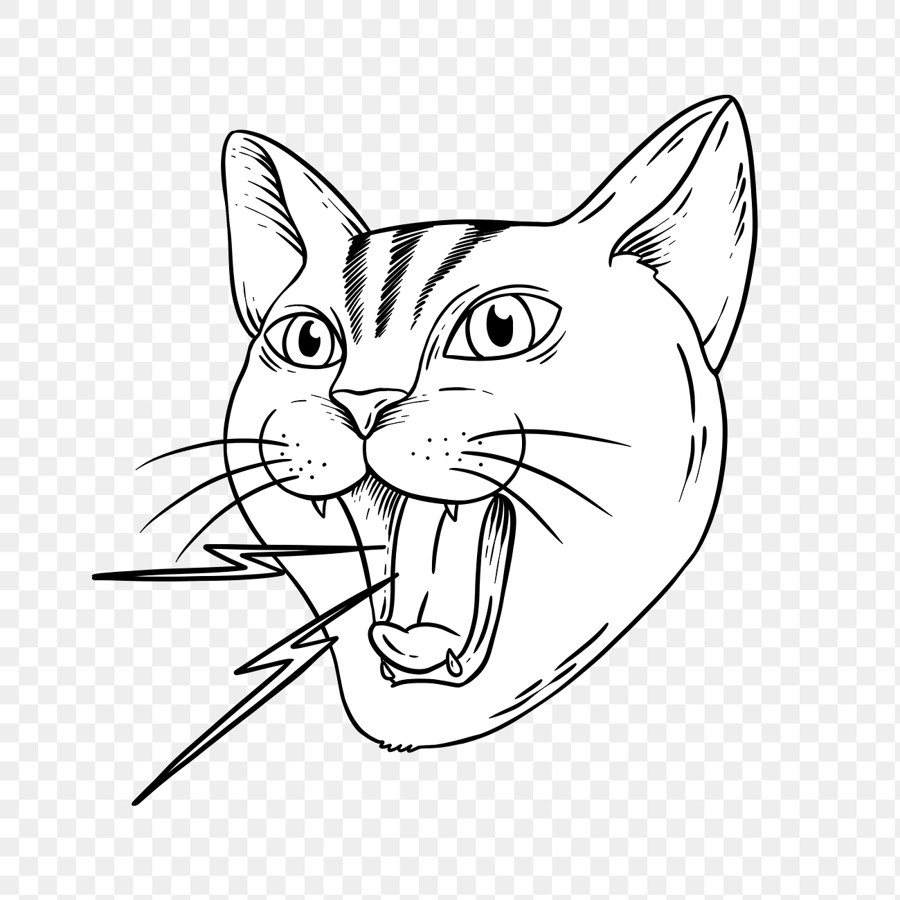 Angry cat sticker overlay design | Premium PNG Sticker - rawpixel