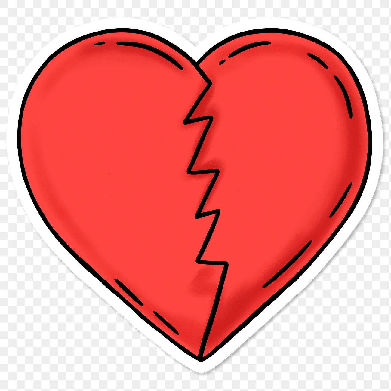 Broken heart sticker with a white | Free PNG Sticker - rawpixel