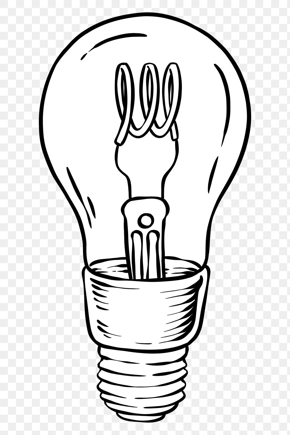 Hand drawn light bulb design | Free PNG Sticker - rawpixel