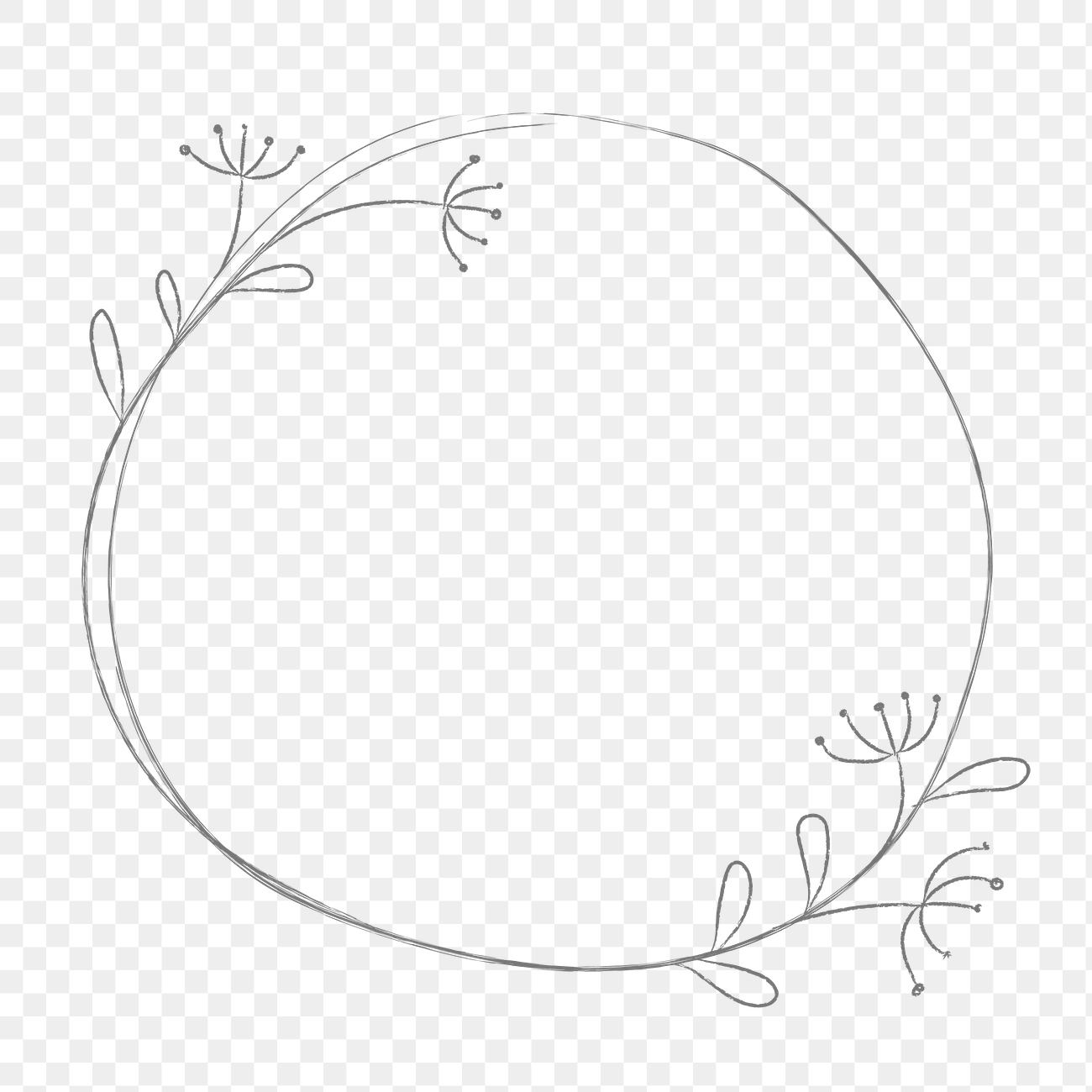 Leafy doodle frame design element | Free PNG - rawpixel