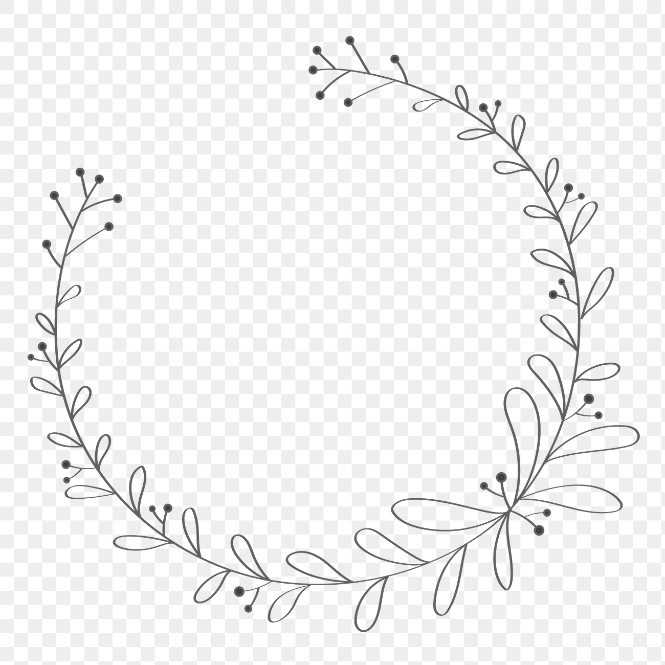 Leafy doodle frame design element | Premium PNG - rawpixel