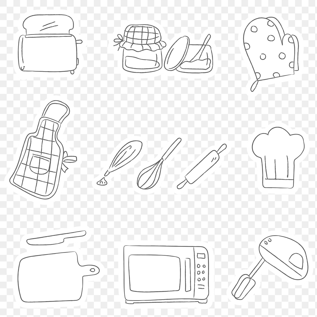 Cute kitchen stickers for journaling Premium PNG rawpixel