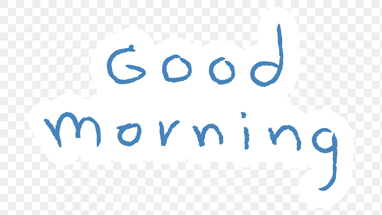 Good morning word sticker design | Free PNG Sticker - rawpixel