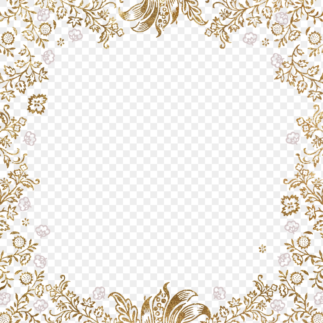 Gold png glitter ornamental leaves, | Premium PNG - rawpixel