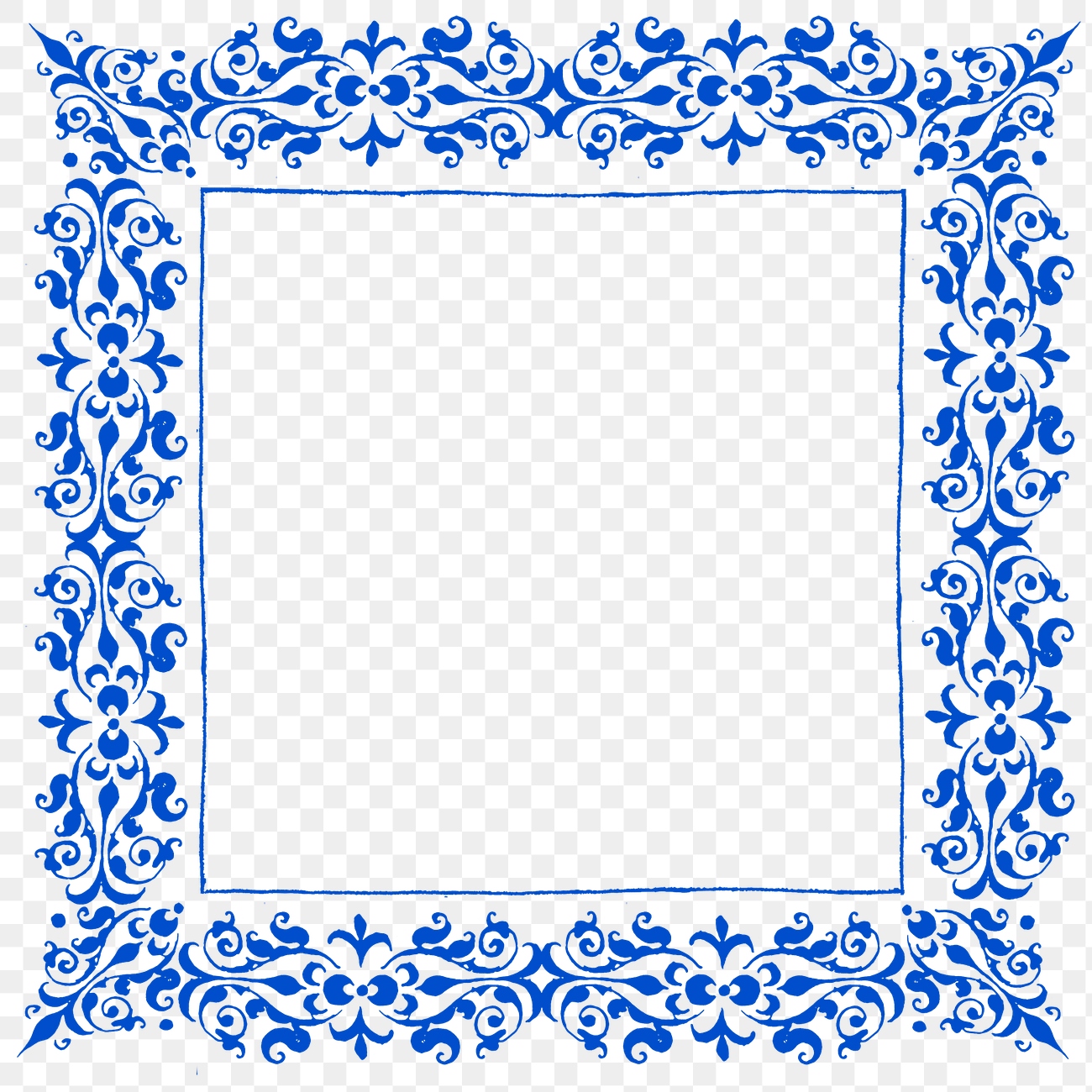 Blue filigree frame border png | Premium PNG - rawpixel