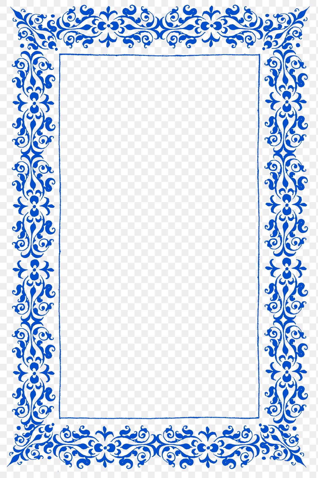 Blue Filigree Frame Border Png 