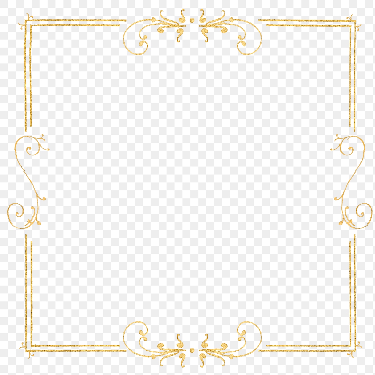 Gold Filigree Frame Border Png 