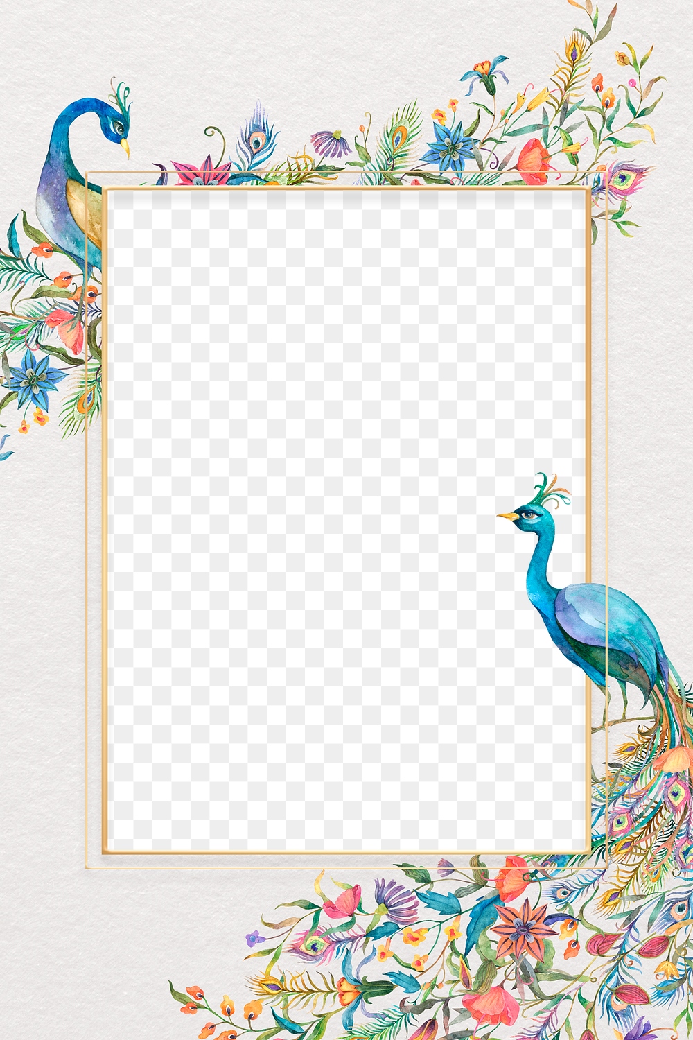 Png frame watercolor flower and | Free PNG - rawpixel
